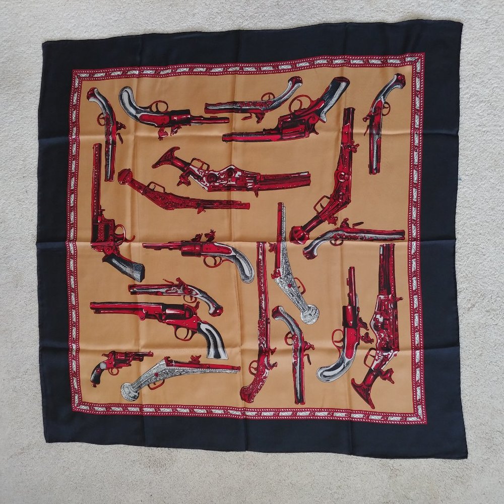 Western Motive 100% Silk Scarf 30" square